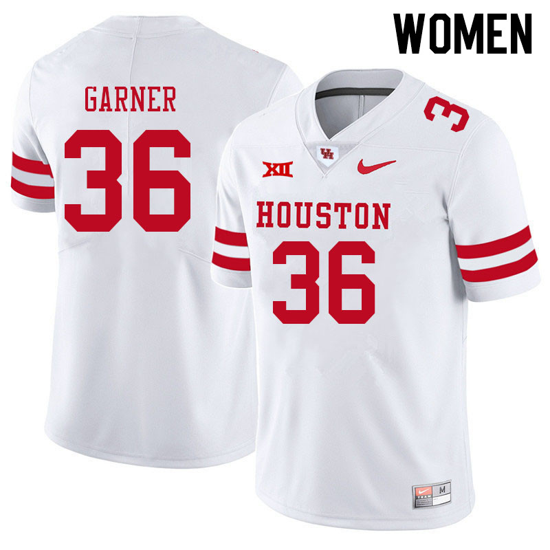 Women #36 Jalen Garner Houston Cougars College Big 12 Conference Football Jerseys Sale-White